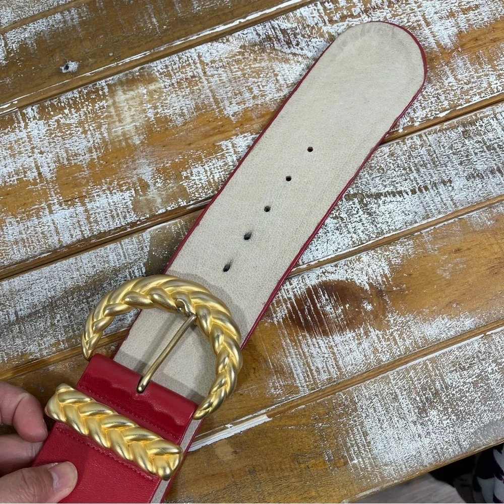 Vintage Anne Klein By Calderon Genuine Leather Belt Size S  MADE IN U.S.A.